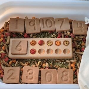 Wooden 10 Frame With Numbered Tiles